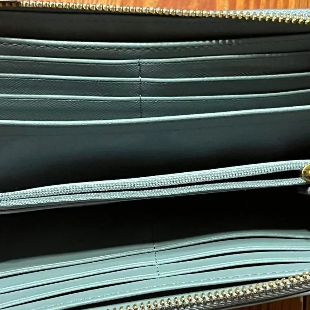 Fossil Emma Wallet Leather Zip Around‎ Clutch Patchwork Wristlet New With Tags!